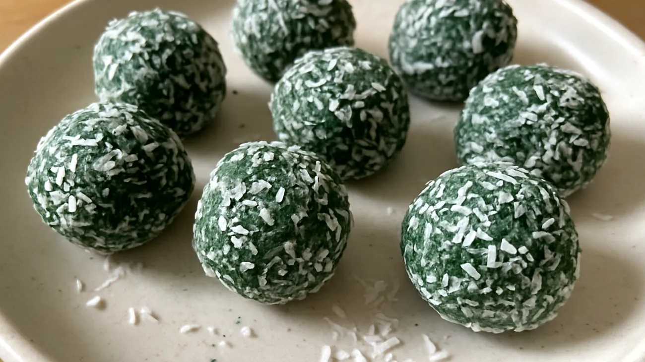 Buchweizen-Kokos-Energiebällchen mit Spirulina"